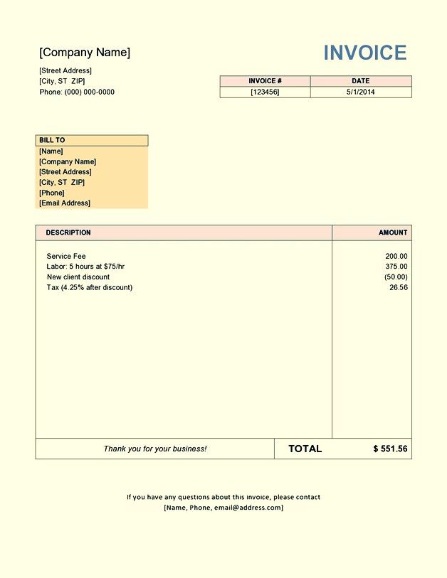 Small Business Invoice Template Free | EmetOnlineBlog