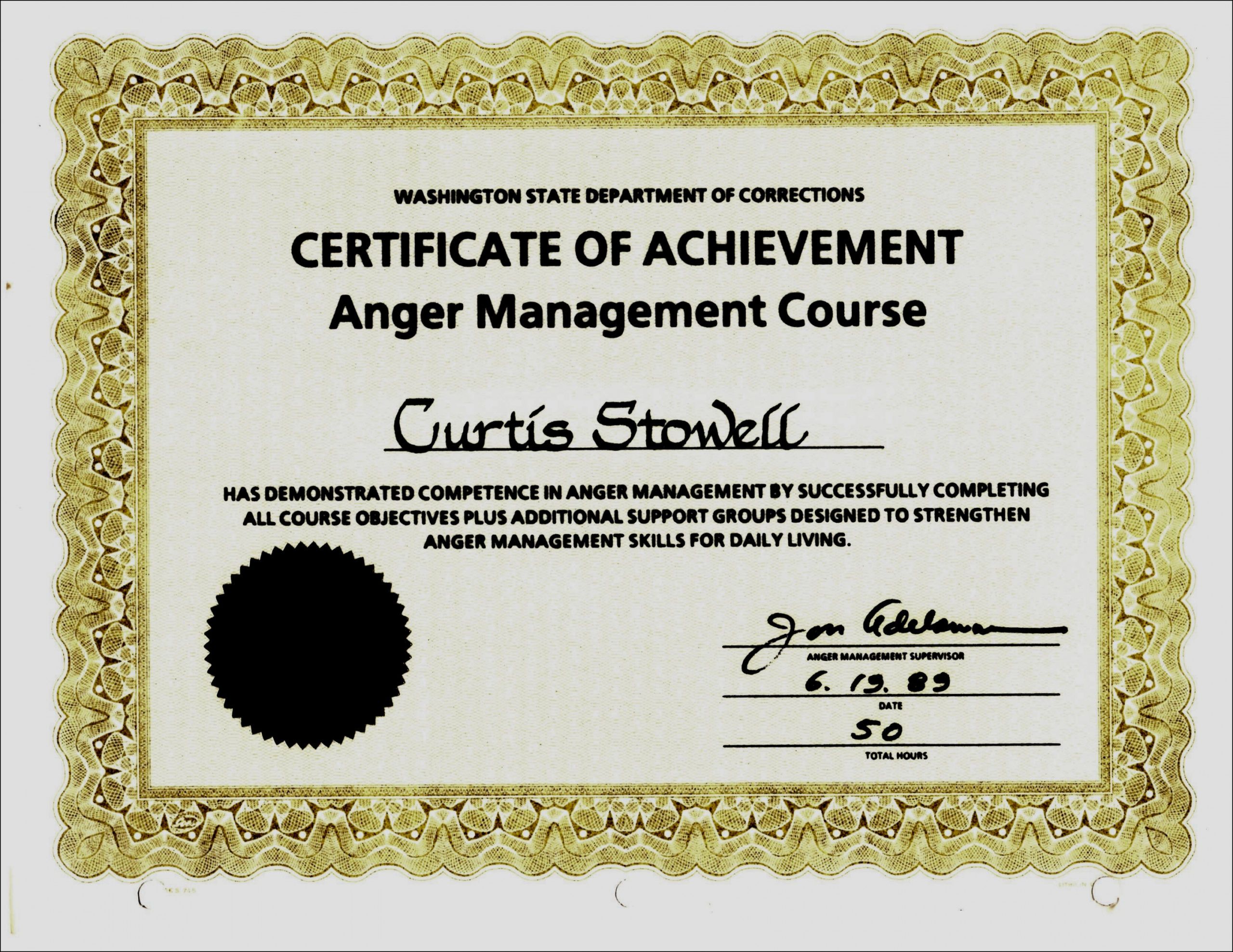 Printable Anger Management Certificates Kleobergdorfbibco Anger