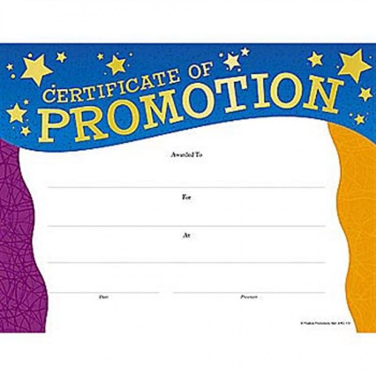 Free 25 Images Of Printable Promotion Certificate Template Bfegy School