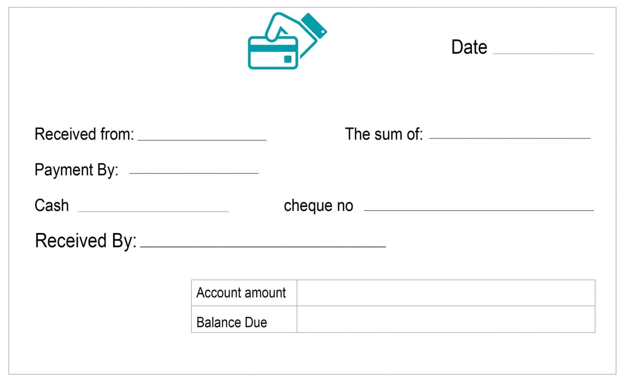 Free Printable Blank Payment Cash Receipt Template Pdf Cash Payment 