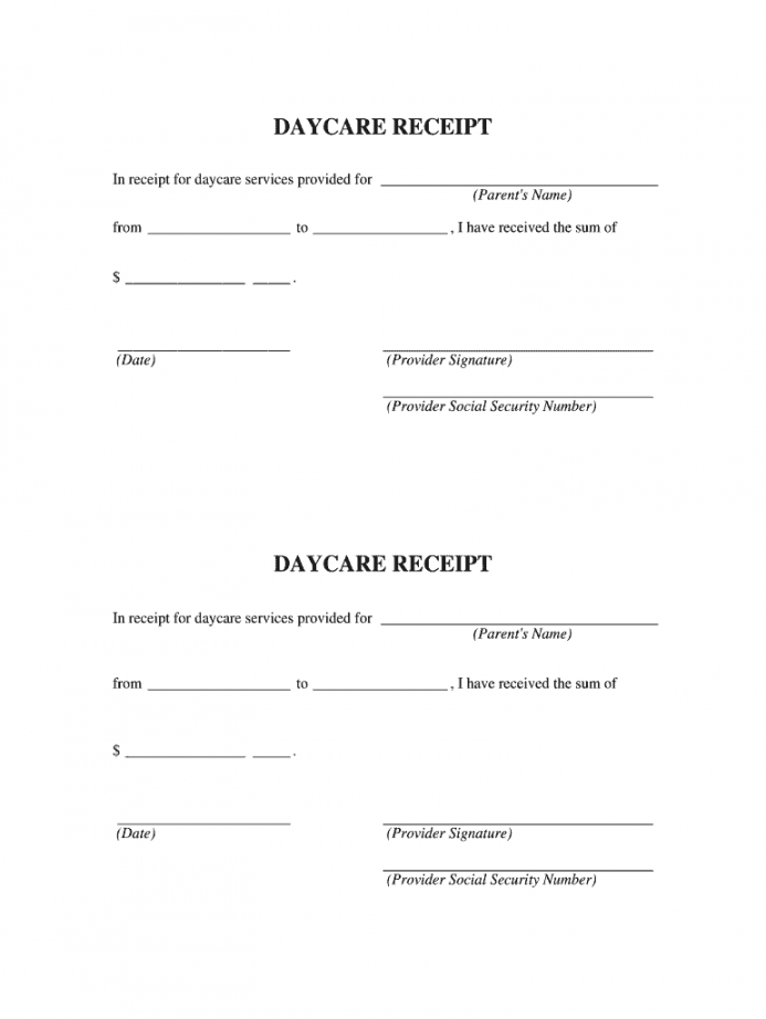 Dependent Care Receipt Template EmetOnlineBlog