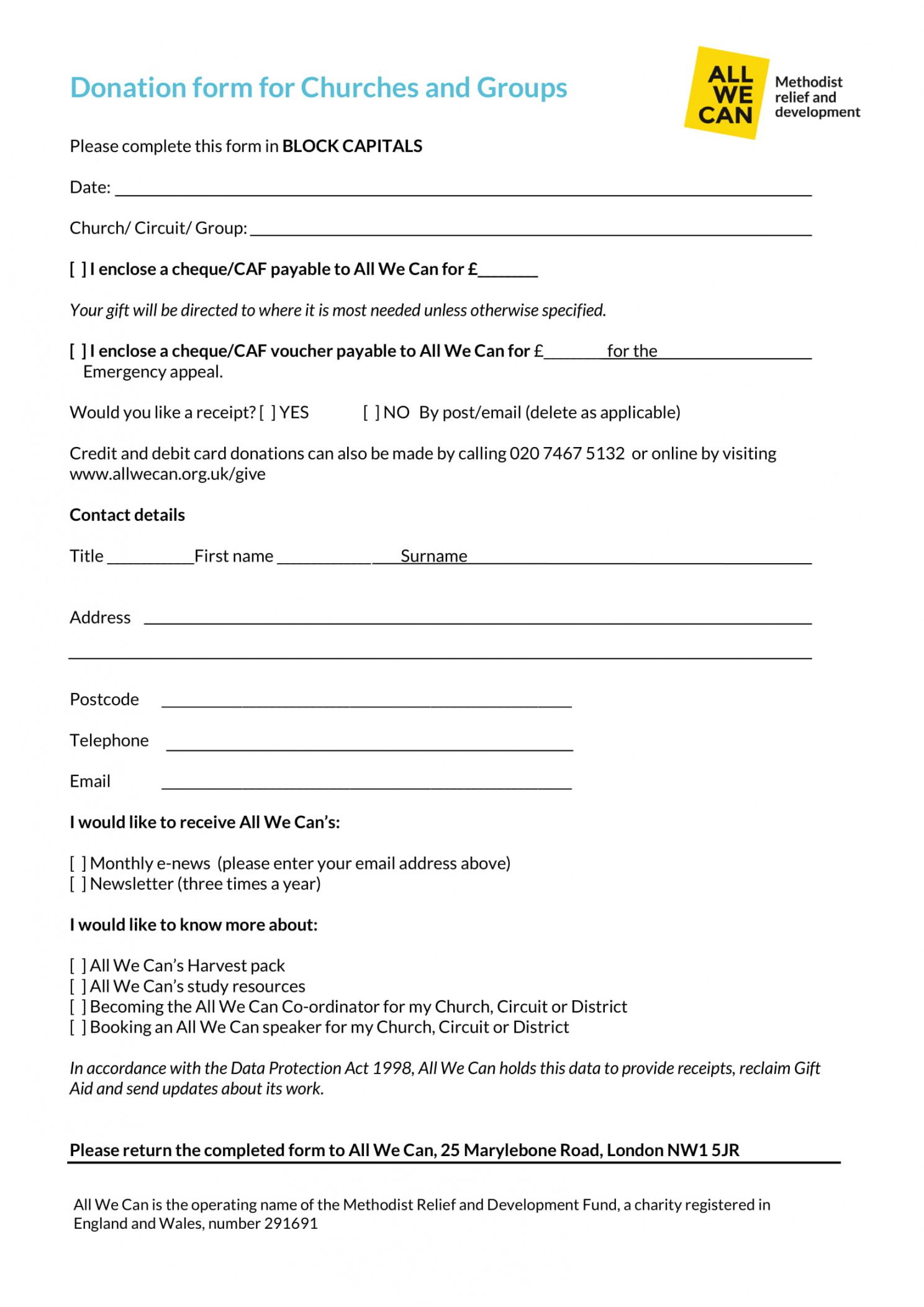 Editable Free 5 Church Donation Forms In Pdf Excel Church Tithing Receipt Template Doc 