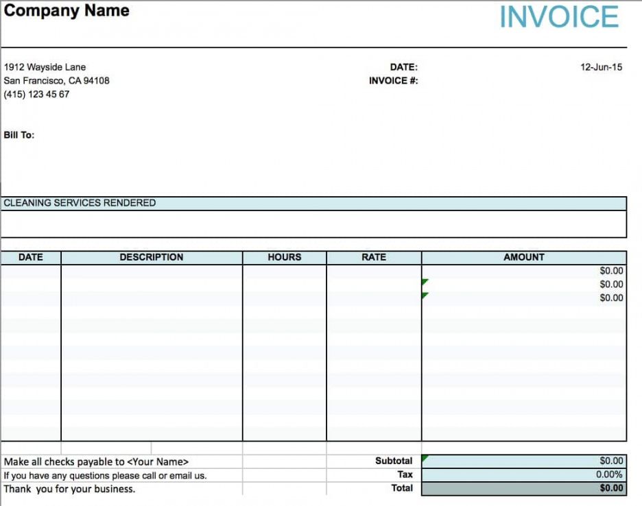 House Cleaning Receipt Template EmetOnlineBlog