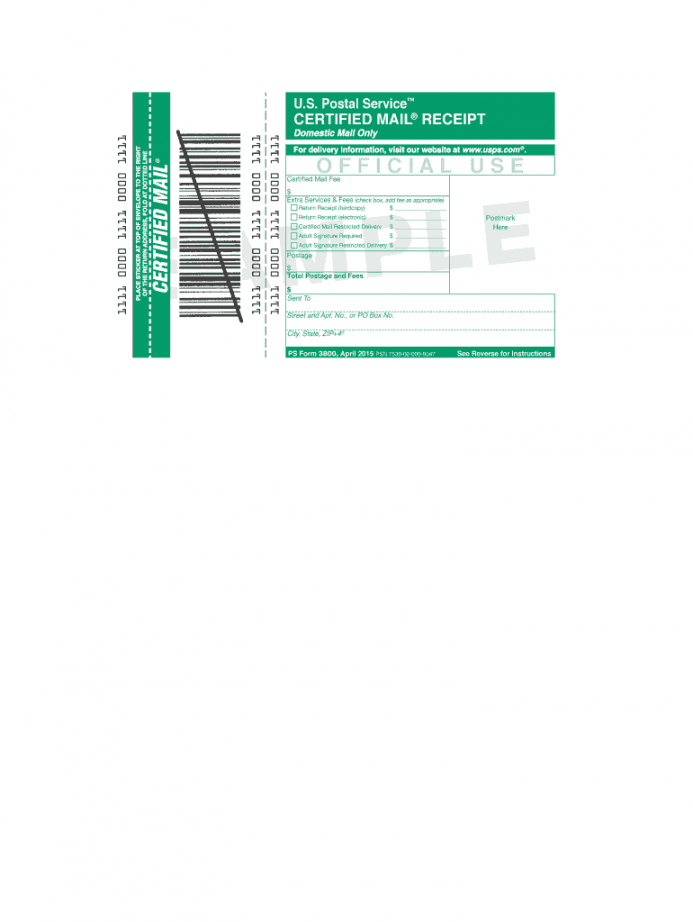 Certified Mail Receipt Template EmetOnlineBlog