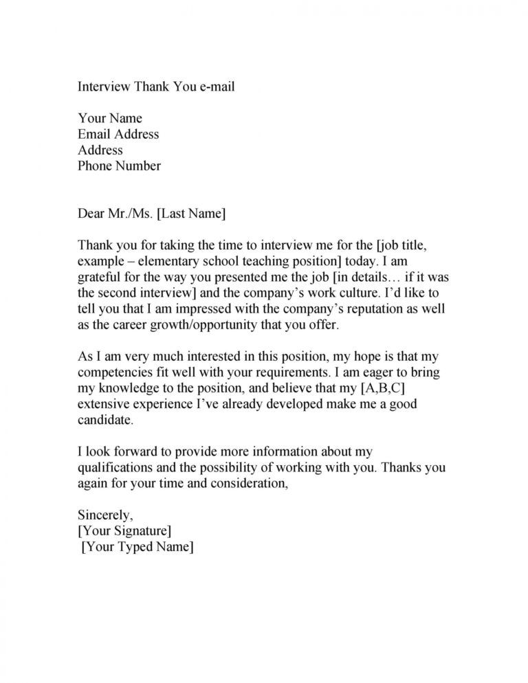 40 Thank You Email After Interview Templates Templatelab Thank You 