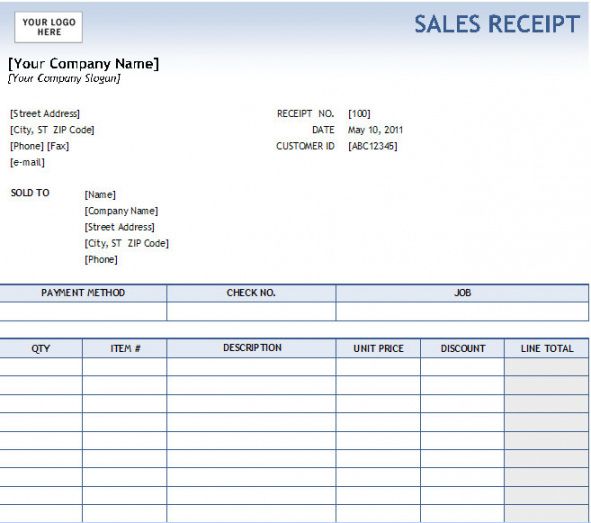 Standard Sales Receipt Template EmetOnlineBlog