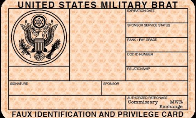 free blank military id card template