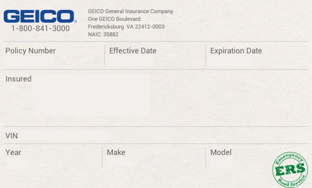 free fake auto insurance card template