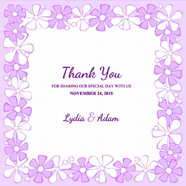 free wedding thank you card template