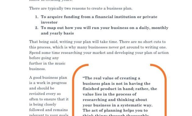 music business plan template free