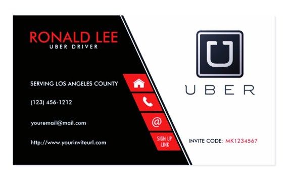 uber business card template
