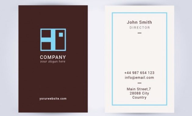 vertical business card template