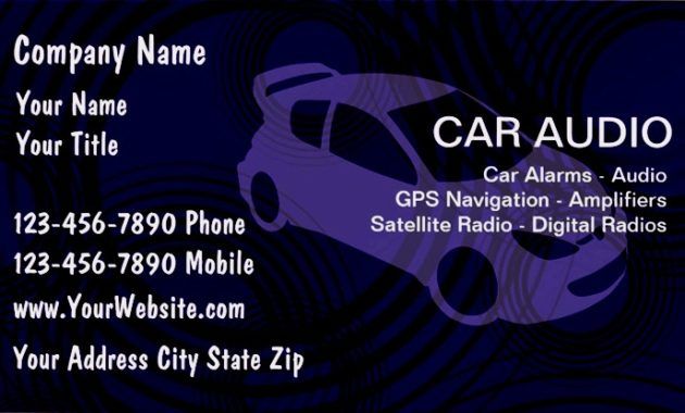 car audio business cards