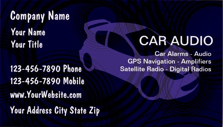 car audio business cards