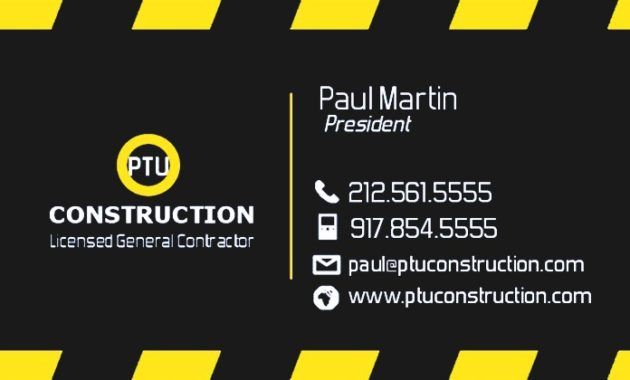 construction company business cards