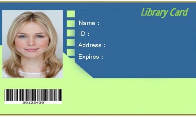 free blank library card template