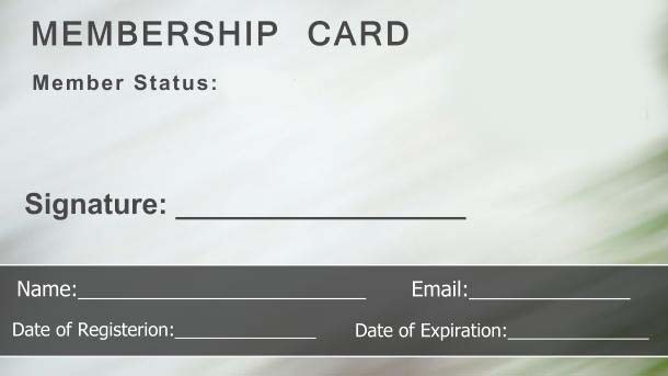 free membership card template