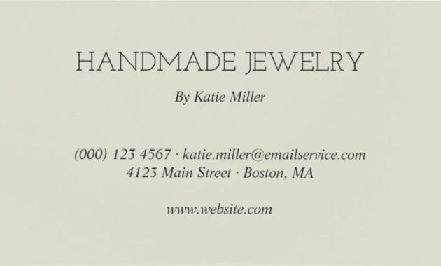 handmade jewelry business cards templates