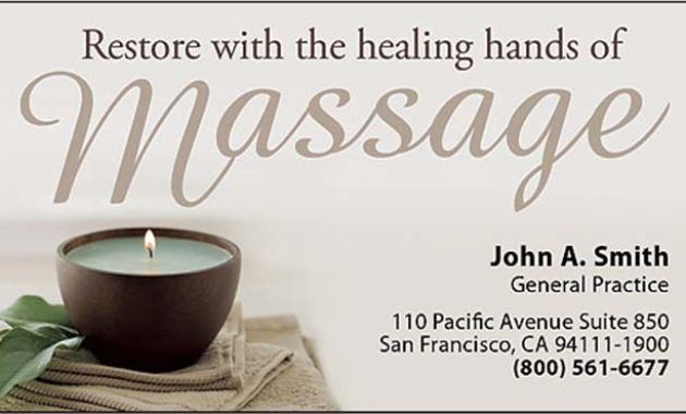 massage therapy business cards templates