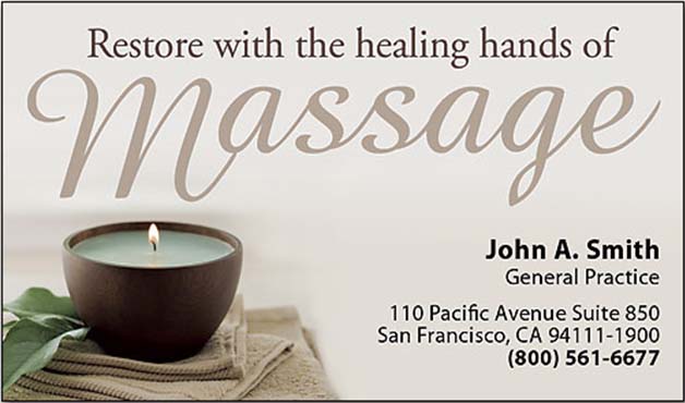 massage therapy business cards templates
