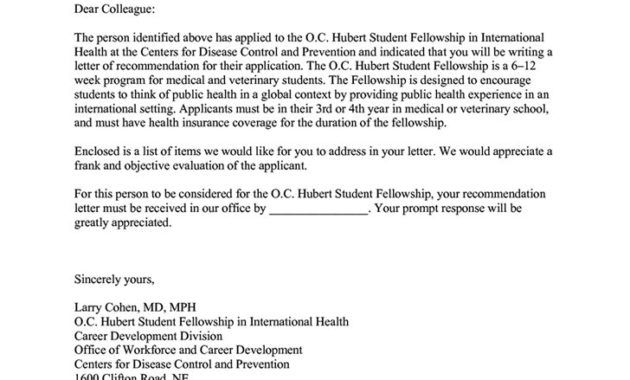medical school letter of recommendation template