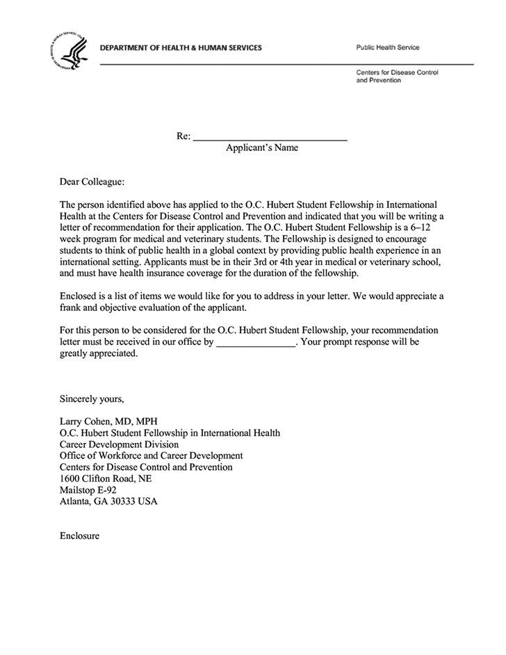 medical school letter of recommendation template
