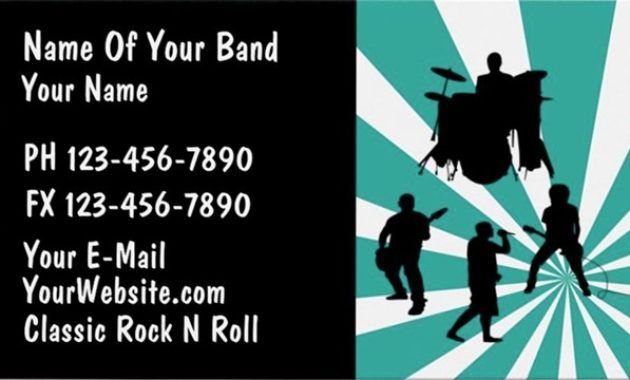 music band business cards tenplates