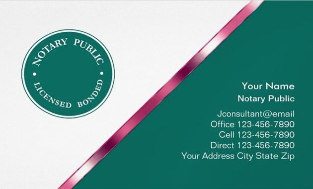 notary public business cards templates