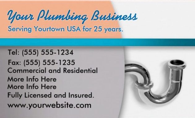 plumbing business cards examples