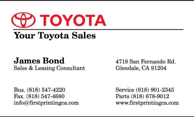 unique toyota business cards