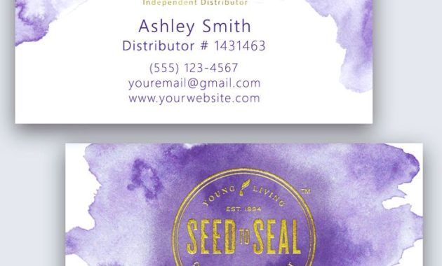 young living business card template