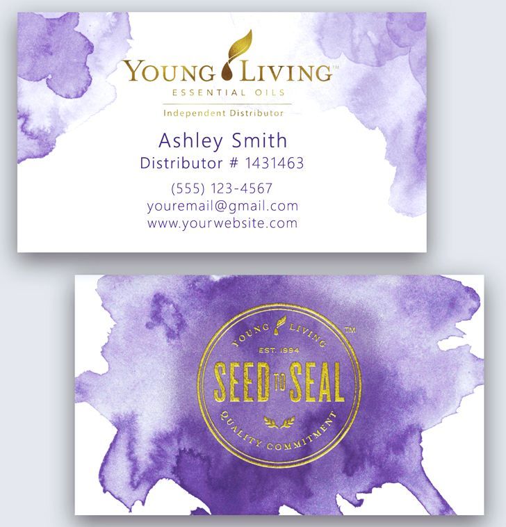 young living business card template