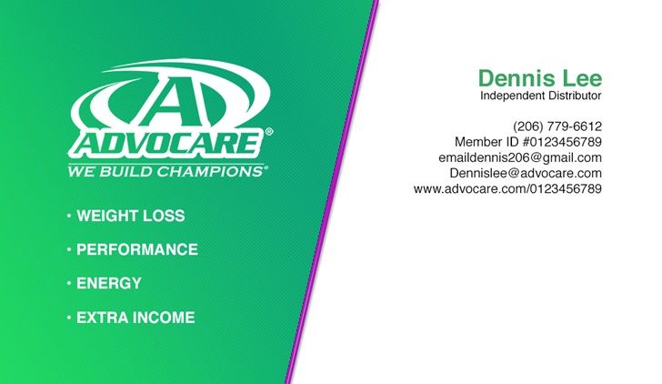 advocare business cards template