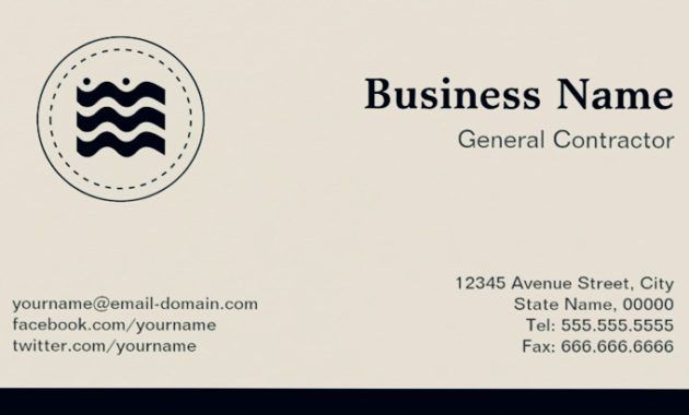 general contractor business cards