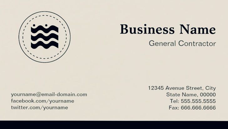 general contractor business cards