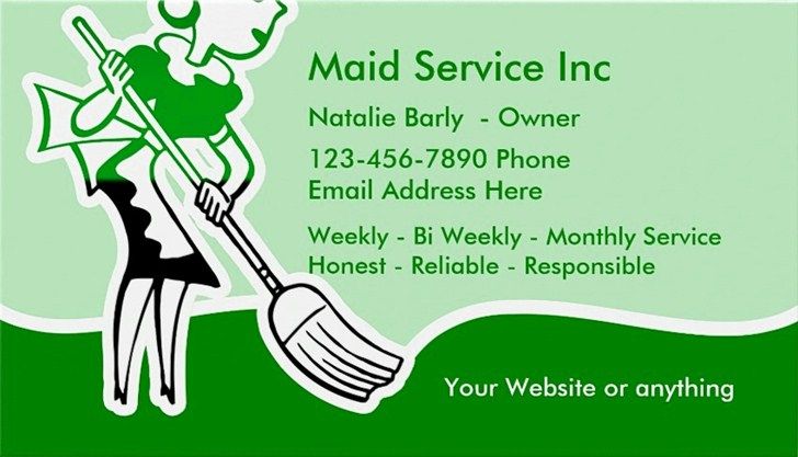 maid services business cards templates