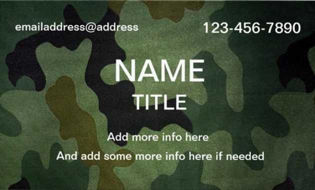 free military business cards templates