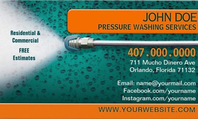 pressure washing business cards templates