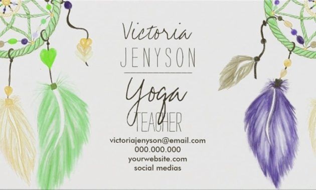 sample yoga teacher business cards templates