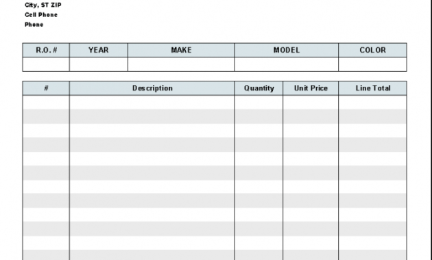 automotive repair invoice template  uniform invoice software auto service receipt template pdf