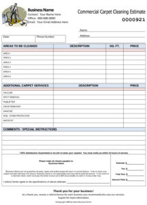 carpet cleaning invoices janitorial proposals residential with carpet cleaning quotation template