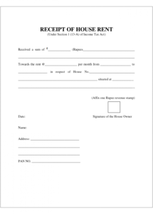 clever house rent receipt form and template sample for your house rent receipt template sample