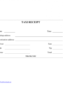 editable download blank printable taxicab receipt template  excel  pdf taxi receipt template doc