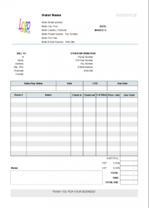 editable hotel invoice template  uniform invoice software hotel accommodation receipt template doc