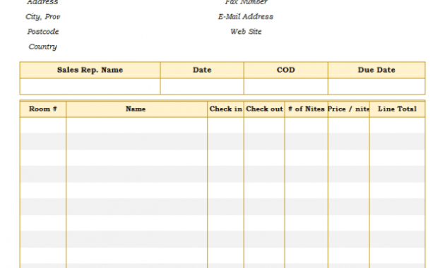 editable hotel receipt template hotel accommodation receipt template doc