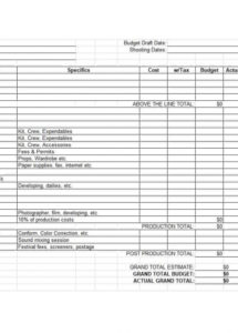 free 33 free film budget templates (excel word)  template lab film production quotation template example