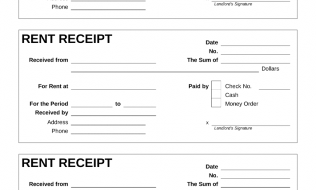 free free rent receipt template  pdf  word  eforms  free fillable forms landlord rent receipt template sample