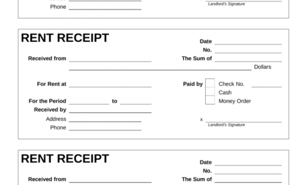 free free rent receipt template  pdf  word  eforms  free fillable forms rent receipt templates