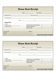 free house rental invoice  house rent receipt template  doc rent receipt templates sample