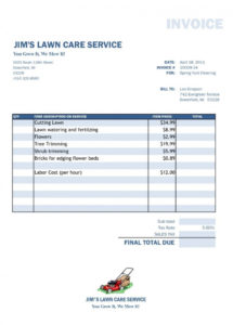 free lawn care invoice template all about template lawn care invoice lawn service receipt template doc